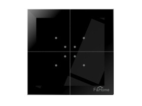 Dotykowy szklany nadajnik (przycisk) zdalnego sterowania zbliżeniowy czarny 230V do puszki montażowej fi60 FW-GS-230-B F&F FILIP