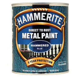 Hammerite 5092938 Direct to Rust Hammered Finish Metal Paint Blue 750ml