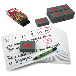Show-me LPB610A Show-me A4 6-Frame Phoneme Mini Whiteboards, Small Pack, 10 Sets