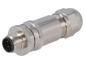 Złącze okrągłe M12 męskie proste ekranowane 4pin 250V PG7 T4111511041-000