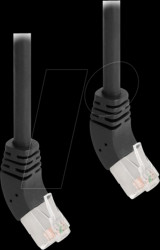 80260 Cat.6a patch cable, S/FTP, 45° angled at top, 0.5 m, black