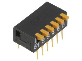 Przełącznik DIP-SWITCH Ilość sekcji 6 ON-OFF 0,03A/30VDC A6DR-6100