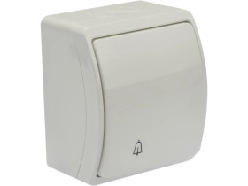 Przycisk dzwonkowy natynkowy IP44 biały Koala 155-01 61.341