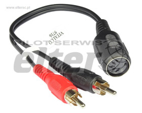 Gniazdo DIN - 2x RCA-cinch na kablu 0,2m