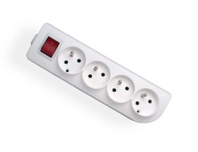 Rozgałęźnik do przedłużacza z wyłącznikiem 4-gniazda z/u biały GN-40W