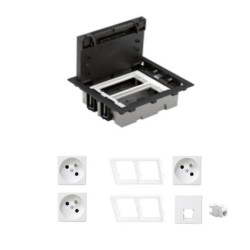 KONTAKT SIMON FLOOR BOX puszka podłogowa 3x gniazdo pojedyncze z/u + 1x gniazdo RJ45 kat. 6 nieekranowane do podłóg technicznych