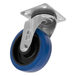 Sealey SCW3160SPEM Heavy-Duty Blue Elastic Rubber Swivel Castor Wheel &#xD8;160mm