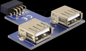 41824 USB pin header socket&gt; 2x USB 2.0 port - up