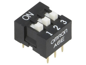 Przełącznik DIP-SWITCH Ilość sekcji 3 ON-OFF 0,025A/24VDC A6E-3104-N