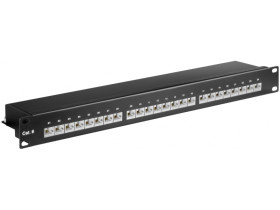 CAT 6 panel krosowy 19-calowy (48,3 cm), 24 porty
