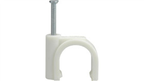 Uchwyty Kablowe Z Gwoździem Klip / Flop 16Mm Białe Do Kabli I Przewodów...