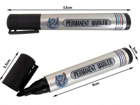 MARKER 2mm CZARNY WODOODPORNY PERMANENTN