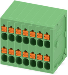 PCB terminal, 14 pole, pitch 3.5 mm, AWG 26-16, 10 A, spring-clamp connection, green, 1841542