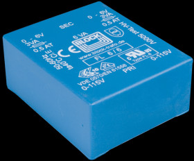 FL 6/6 Transformer 6 VA, 2 x 6 V, 2 x 500 mA