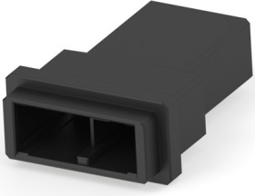 Plug housing, 2 pole, pitch 10.16 mm, straight, black, 1-353046-2