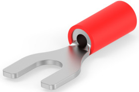 Insulated forked cable lug, 0.3-1.42 mm², AWG 22 to 16, M3.5, red, 1-1377173-5