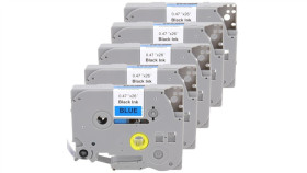 Taśma 5X Tze-531 Do Drukarki Brother 12Mm 8M Niebieska Taśma Czarny Nadruk...