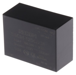 Zasilacz impulsowy nap. wyjściowe: 12V dc 4W 166mA 2 -wyjścia nap. wejściowe: 80 → 264V ac Przewlekany Recom