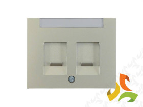 BERKER K.5 Płytka czołowa 2 podwójna z zasuwami i polem opisowym stal szlachetna lakierowana 11827004 HAGER