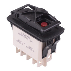 KR47CAKJJG (On)-Off-(On) Auto Rocker Switch Red 24V illuminated DPDT IP68