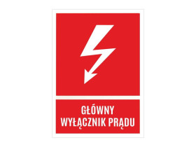 Tablica samoprzylepna 74x105 "GŁÓWNY WYŁĄCZNIK PRĄDU" NOZ3-GWP TRYTYT