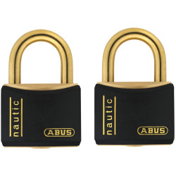 ABUS 35278 T84MB/40mm Black Rustproof Padlock Twin Pack Carded