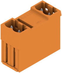 Pin header, 4 pole, pitch 5.08 mm, straight, orange, 1602390000