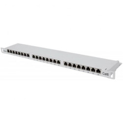 Patch Panel Rack 19 0.5U, 24 porty RJ45 Cat6 FTP, szary