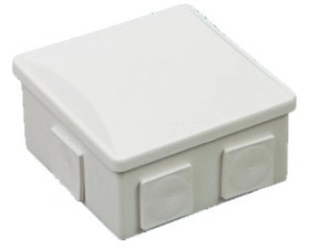 Puszka n/t hermetyczna 80x80x40 klik 6 dławików(kwadrat) IP44 biała S-BOX 036B