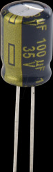 EEUFC1V101 Electrolytic capacitor, radial, 100 µF, 35 V, 105°C, low ESR, AE