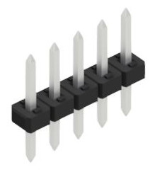 Pin header, 5 pole, pitch 2 mm, straight, black, 10062072