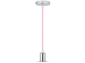 VT-7338 Lampa wisząca oprawka chrom + przewód jasny różowy 3789 V-TAC