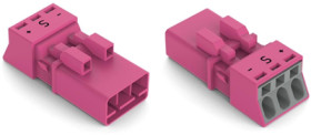 Plug, 3 pole, push-in, 1.5 mm², pink, 890-293/082-000