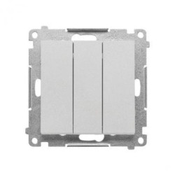 Simon 55 Łącznik potrójny z podświetleniem LED (moduł) 10 AX, 250 V~, szybkozłącza Aluminium mat TW31L.01/143