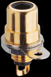 10476 RCA panel jack, front mounting, gold-plated, black