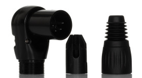 Złącze XLR 4 -pinowe Montaż na kablu, montaż w obudowie XLR Męski Czarny