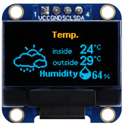 Wyświetlacz OLED 0.96cal Żółty macierz pasywna 128 x 64pikseli Midas COB I2C