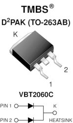 VBT2060C-M3 Dual High-Voltage Trench MOS Barrier Schottky Rectifier Ultra Low VF = 0.40 V at IF = 5 A