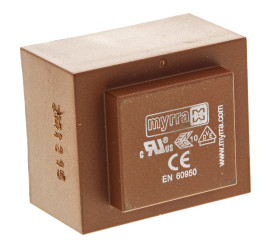 Transformator do montażu na płycie drukowanej Myrra 6 V ac 230 V ac 2 wyjścia Otwór przelotowy 0.6 VA