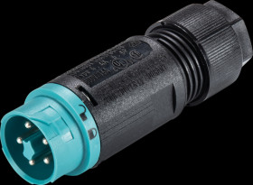 46.052.4553.6 Connector RST Mini 16i5, plug turquoise blue