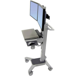 Ergotron 24-194-055 Neo-Flex Dual WideView WorkSpace Cart 22" Sit-Stand Grey