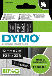 S0720610 DYMO D1 tape, 12 mm, white/black