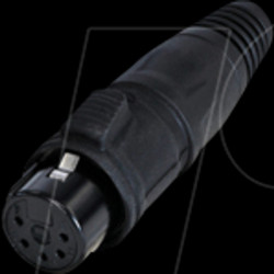 RCX5F-Z-002-1 XLR cable socket 5-pin, IP65, black chrome housing