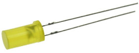 LED, THT, cylindrical, Ø 5 mm, yellow, 588 nm, 1.2 to 3 mcd, 100°, L-483YDT