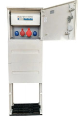 Rozdzielnica budowlana z fundamentem 32/5 16/5 2x230V rozdzielnia erbetka złącze pomiarowe RBOG2FLC