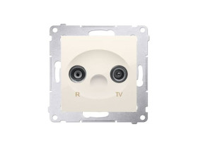 SIMON 54 Gniazdo antenowe RTV przelotowe kremowe tłumienność 10dB DAP10.01/41 KONTAKT SIMON