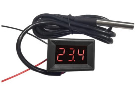 MIERNIK TEMPERATURY DS18B20 4-28V CZERWONY + CZUJNIK -55-125C