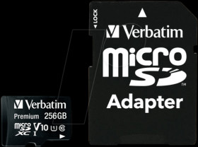 44087 MicroSDXC-Card 256GB - Verbatim - Class 10