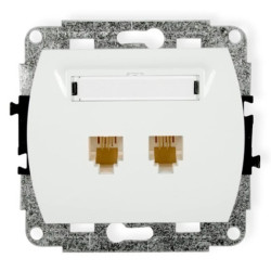 TREND Gniazda telefoniczne podwójne 2xRJ11, 4-stykowy biały GT-2