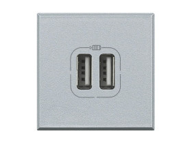 AXOLUTE Ładowarka USB typ C typ A 3A 2 modułowa aluminium HC4287C2 LEGRAND